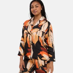 Chemisier pyjama homewear - Noir en viscose