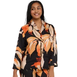 Chemisier pyjama homewear - Noir en viscose