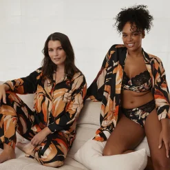 Chemisier pyjama homewear - Noir en viscose