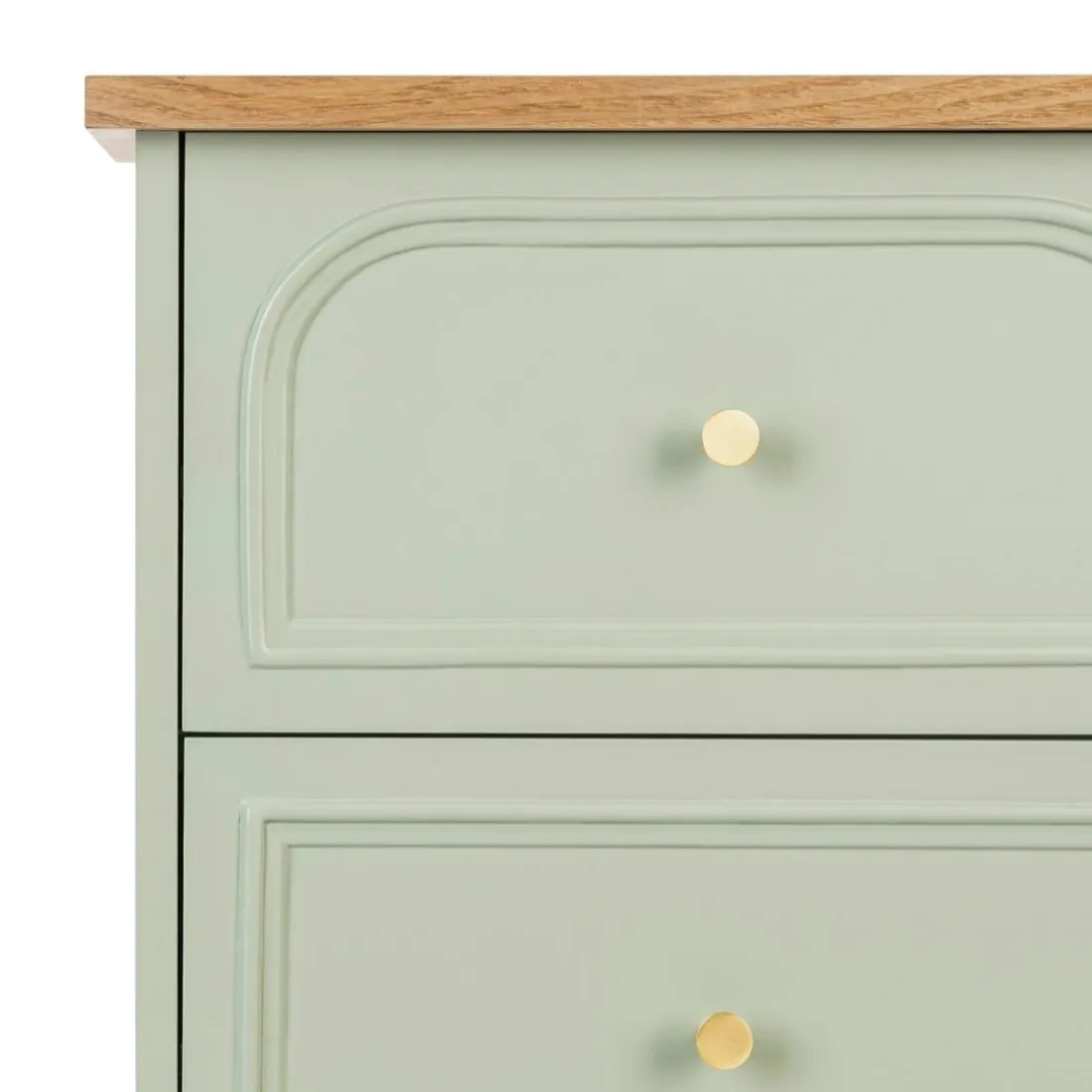 Chiffonnier Mohea Vert céladon 5 tiroirs