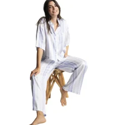 Chloé - Haut de pyjama manches courtes multicolore blanc