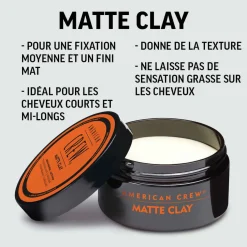 Cire Cheveux pour Homme Fixation Moyenne à Forte & Fini Mat et Soyeux