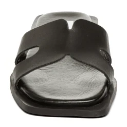 Claquettes Sofia en cuir noir