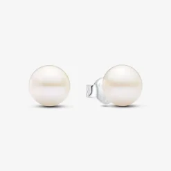 Clous d'oreilles femme en argent sterling avec perle Pandora Timeless 293169C01