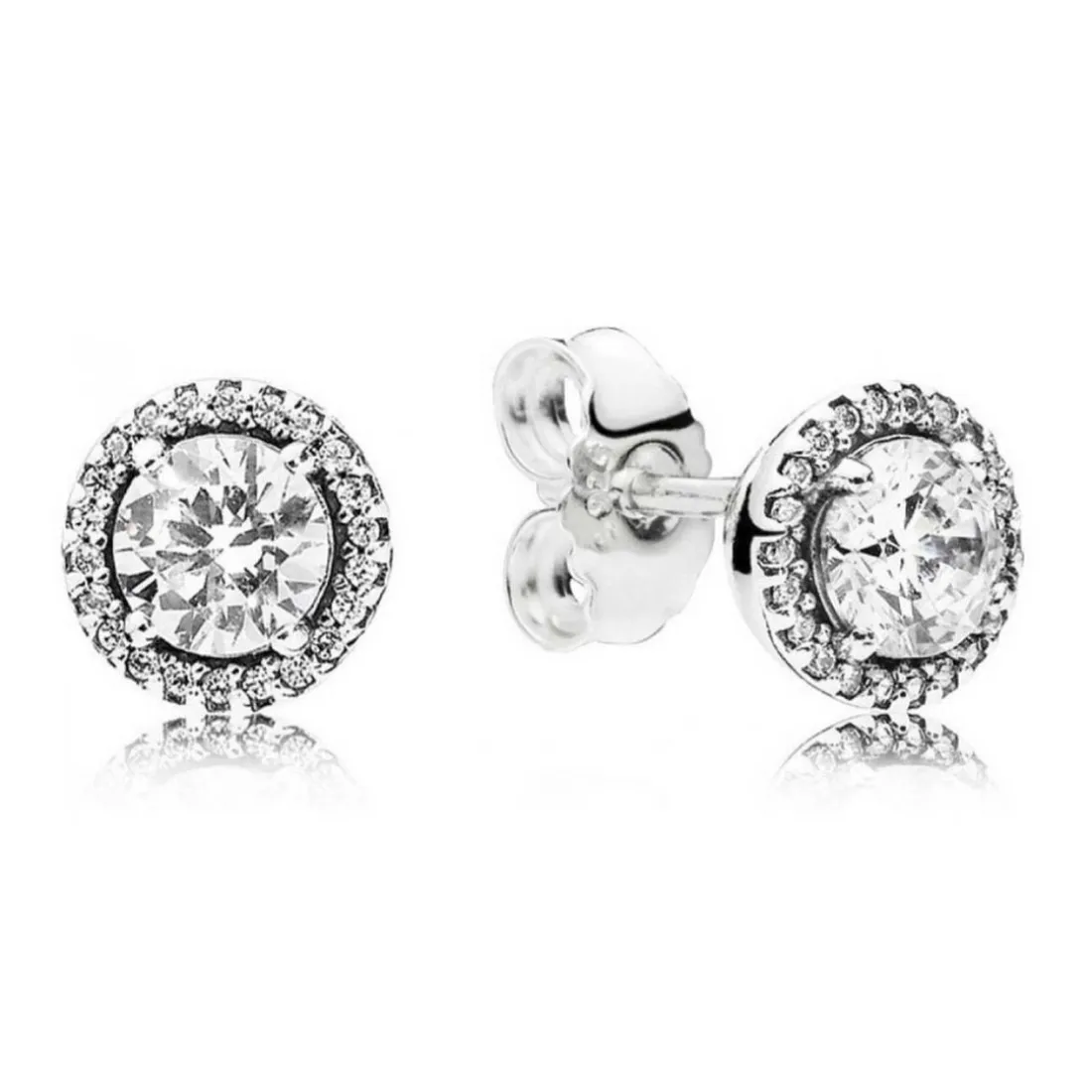 Clous d’oreilles rond scintillant Pandora Timeless