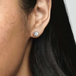 Clous d’oreilles rond scintillant Pandora Timeless