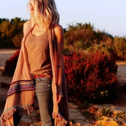 Coachella - Pareo marron en coton