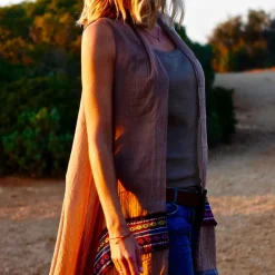 Coachella - Pareo marron en coton