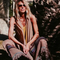 Coachella - Pareo marron en coton