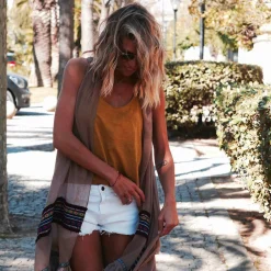 Coachella - Pareo marron en coton