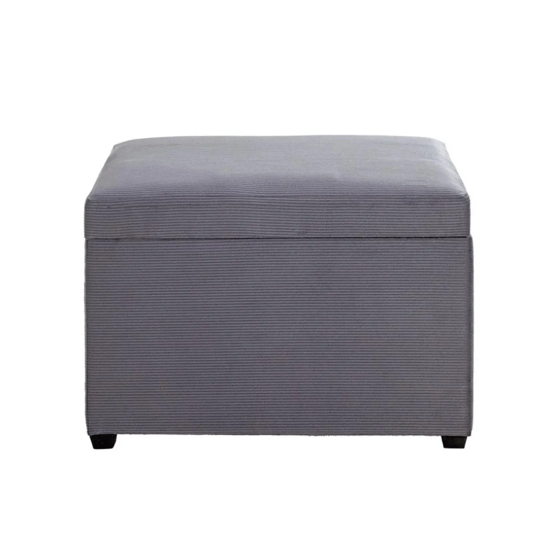 Coffre de rangement en velours gris assise rembourrée et pliable