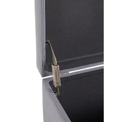 Coffre de rangement en velours gris assise rembourrée et pliable
