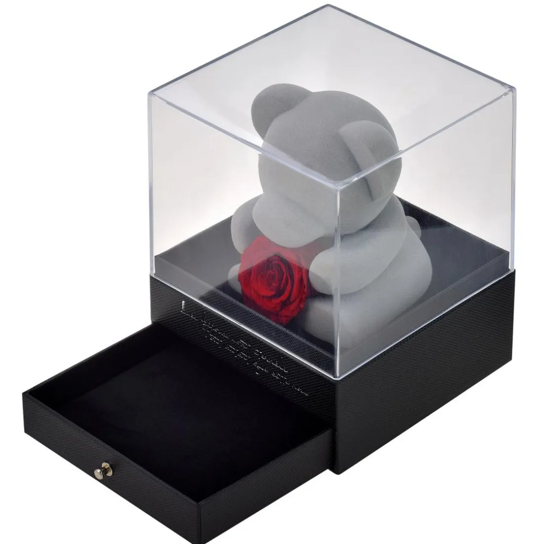 Coffret à bijoux ourson et rose éternelle rouge - So charm