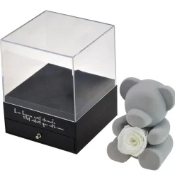 Coffret à bijoux Ourson et rose éternelle blanche - So Charm