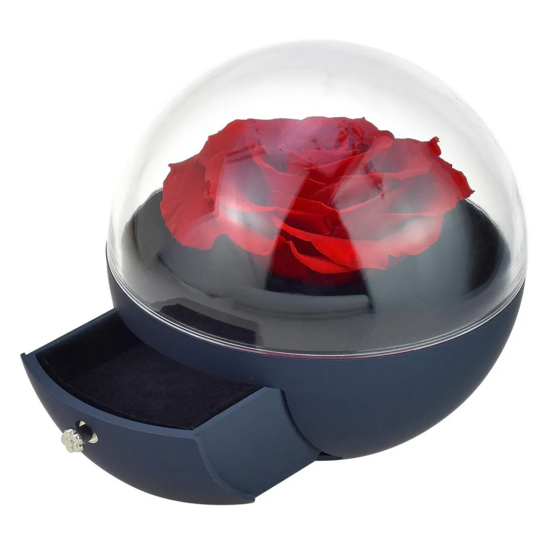 Coffret à bijoux rose éternelle rouge sous forme de globe - So Charm