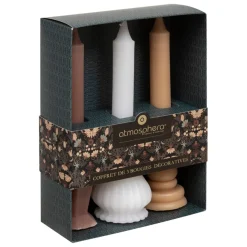 Coffret 3 bougies Little cottage blanc et rose