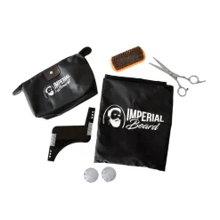 Coffret Barbier - Trousse + brosse + plastron + peigne+ ciseaux