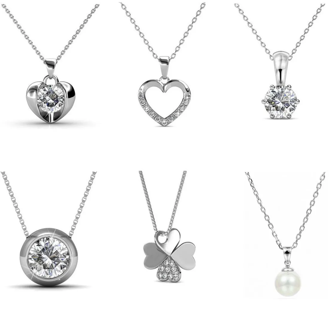 Coffret Cadeaux Cœur 14 Bijoux Finition Argentée