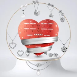 Coffret Cadeaux Cœur 14 Bijoux Finition Argentée