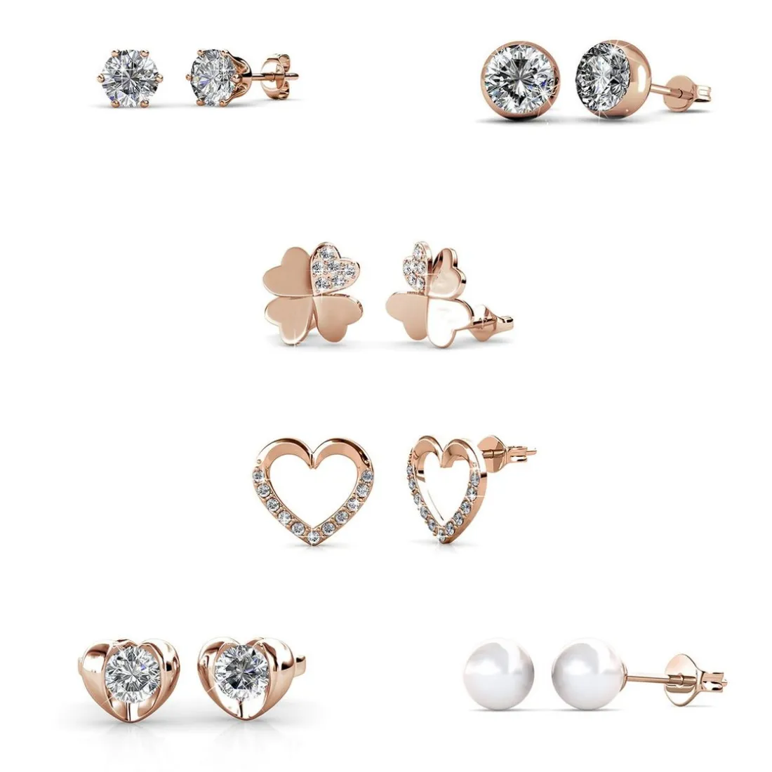 Coffret Cadeaux Cœur 14 Bijoux Finition Or Rosée
