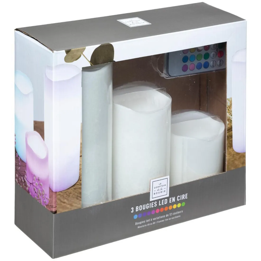 Coffret de 3 bougies LED