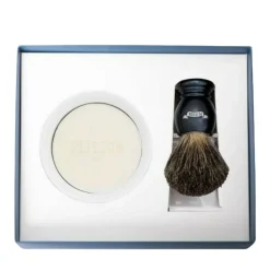 COFFRET DE RASAGE GRIS NACRE - Bol, Savon, Blaireau & Stand-Plisson