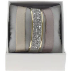 Coffret Les Interchangeables A48566 - Jonc Ruban 12 mm Medley Ornements Or Jaune / Cristal Les Interchangeables