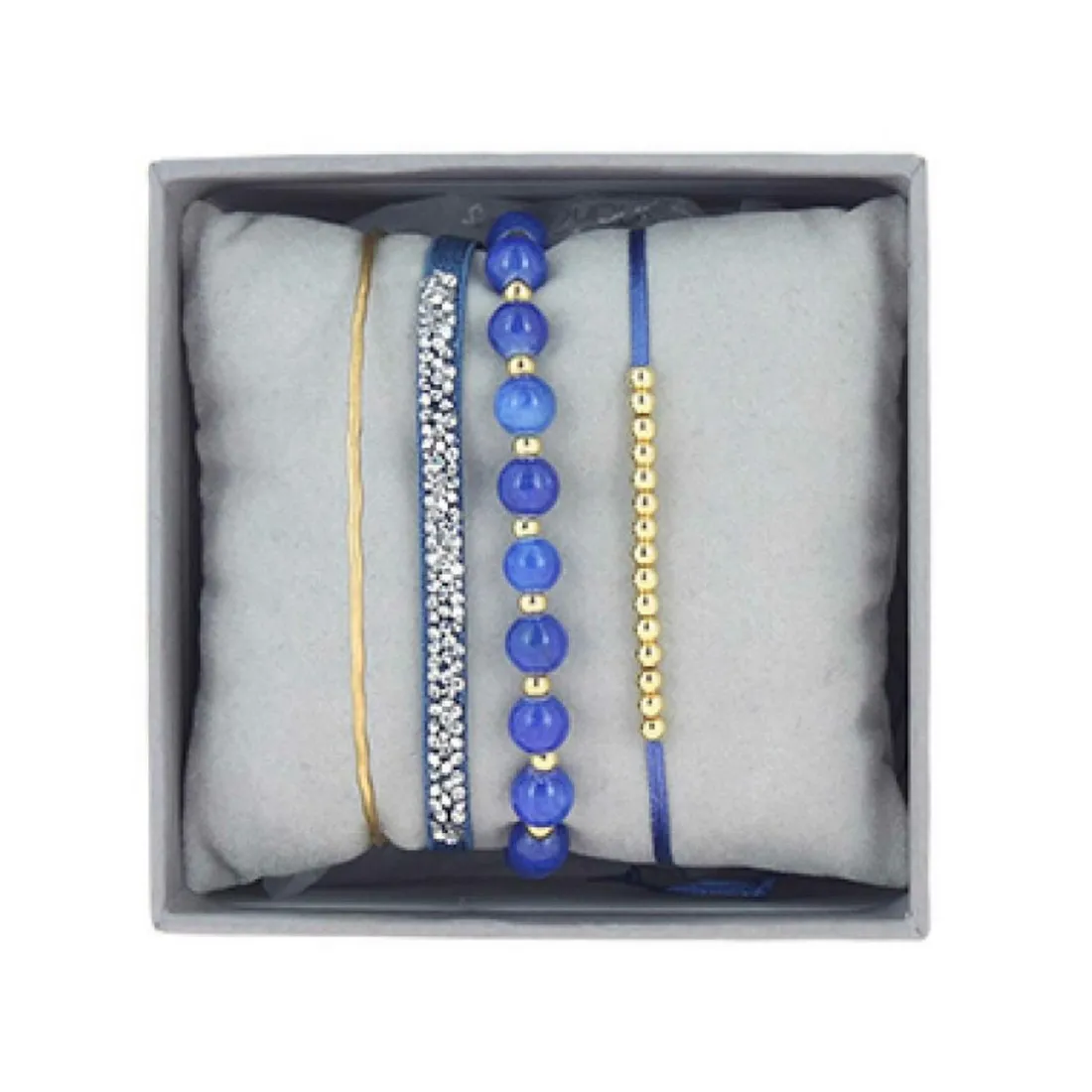 Coffret Les Interchangeables A54336 - Strass Box Jonc Fil Bleu Or Jaune Les Interchangeables