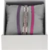Coffret Les Interchangeables A49396 - Jonc Ruban 4 mm Fabric Ornements Palladium / Cristal Les Interchangeables