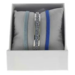 Coffret Les Interchangeables A49400 - Jonc Ruban 4 mm Fabric Ornements Palladium / Cristal Les Interchangeables