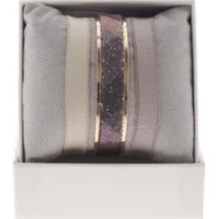 Coffret Les Interchangeables A48617 - Jonc Ruban 9 mm Geometrique Ornements Or Rose / Marron Glacé Les Interchangeables