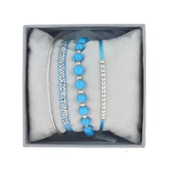 Coffret Les Interchangeables A54403 - Strass Box Jonc Fil turquoise Palladium Les Interchangeables