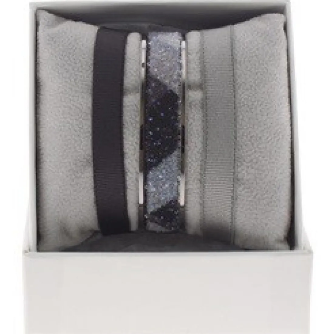 Coffret Les Interchangeables A48615 - Jonc Ruban 9 mm Geometrique Ornements Ruthenium / Noir Les Interchangeables