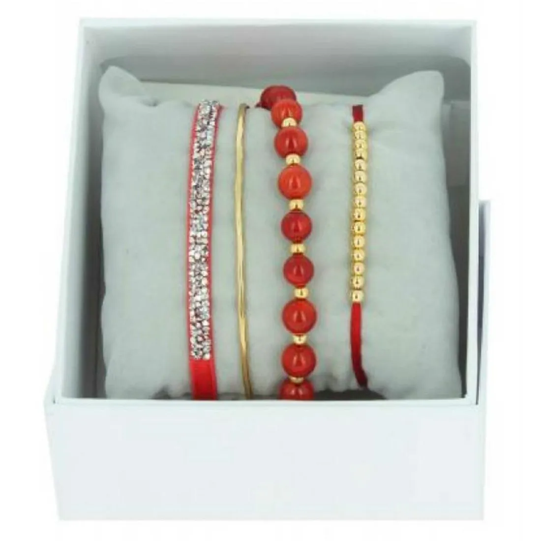 Coffret Les Interchangeables A54354 - Strass Box Jonc Fil Rouge Or Jaune Les Interchangeables