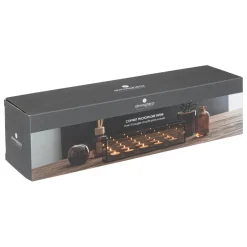 Coffret photophore 5 bougies en verre noir