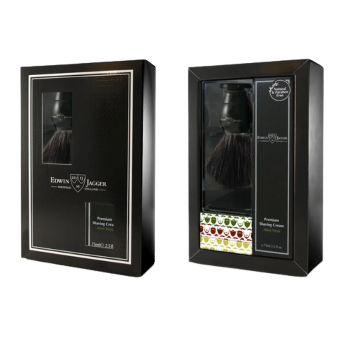 Coffret Rasage - Blaireau Anglais Imitation Ébène et Crème à Raser à L'Aloe Vera
