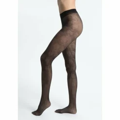 Collant Noir Élégance florale femme - Fantaisie Dim