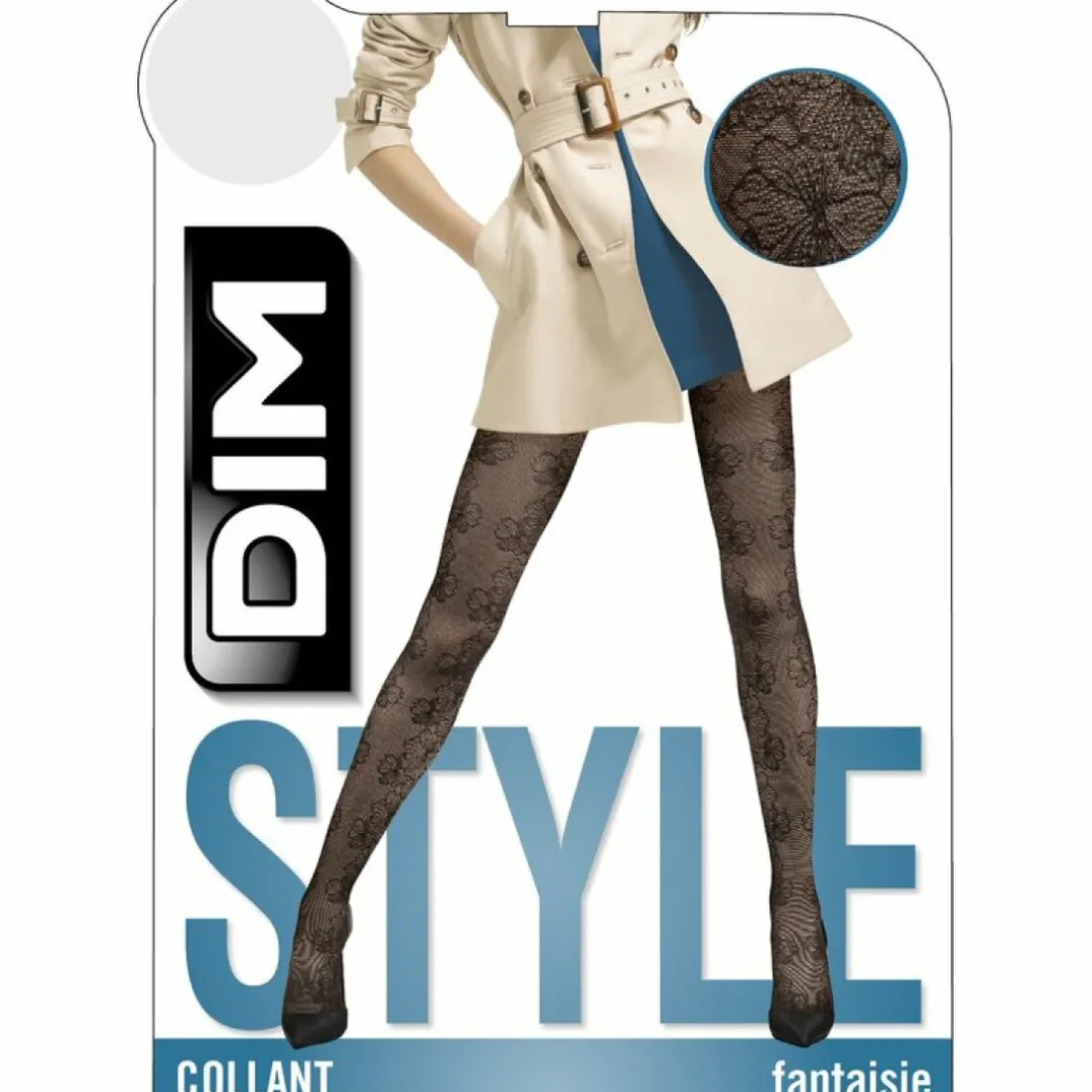 Collant Noir Élégance florale femme - Fantaisie Dim