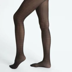 Collant pied de coq fantaisie femme Dim - Noir