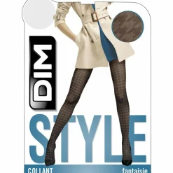Collant pied de coq fantaisie femme Dim - Noir