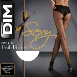 Collant resille plumetis noir - So Sexy Dim