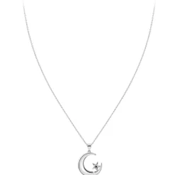 Collier Femme So Charm - BD3300-ARGENT-DIAMANT-NOIR - Collier Mode Argenté