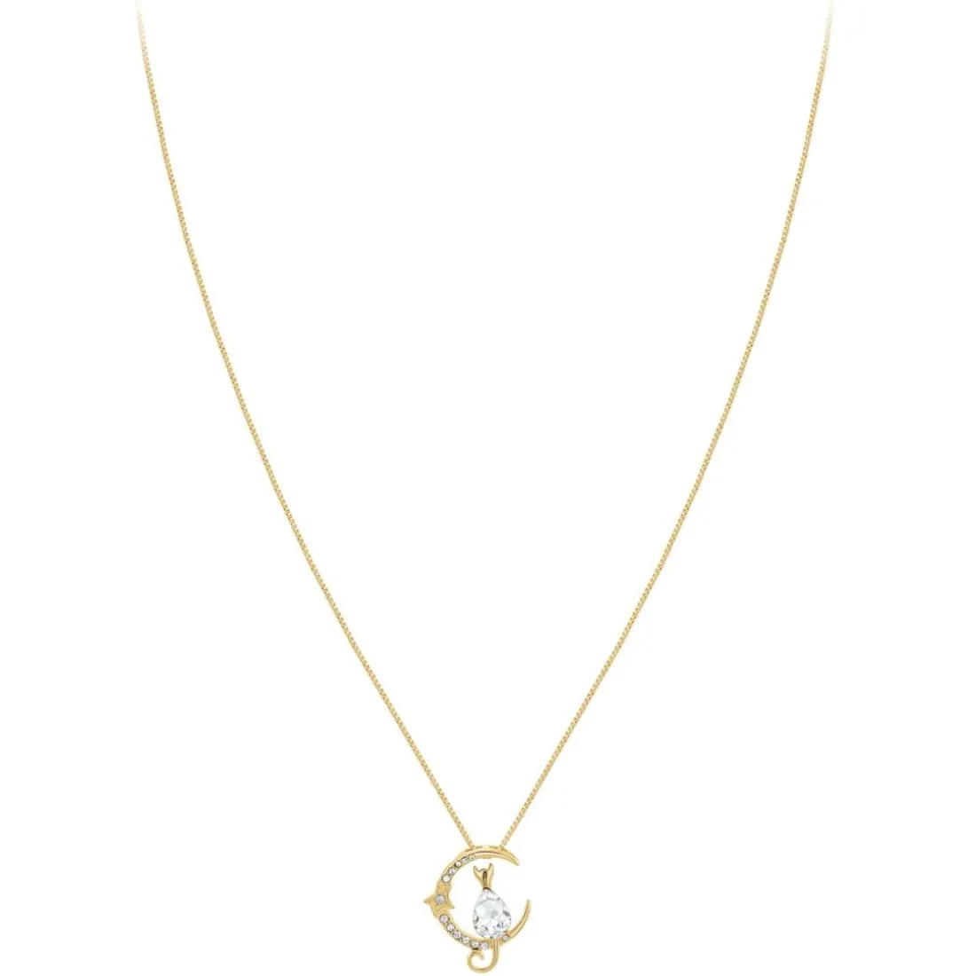 Collier Femme So Charm - BS1542-DORE-CRYS - Collier Chat Doré