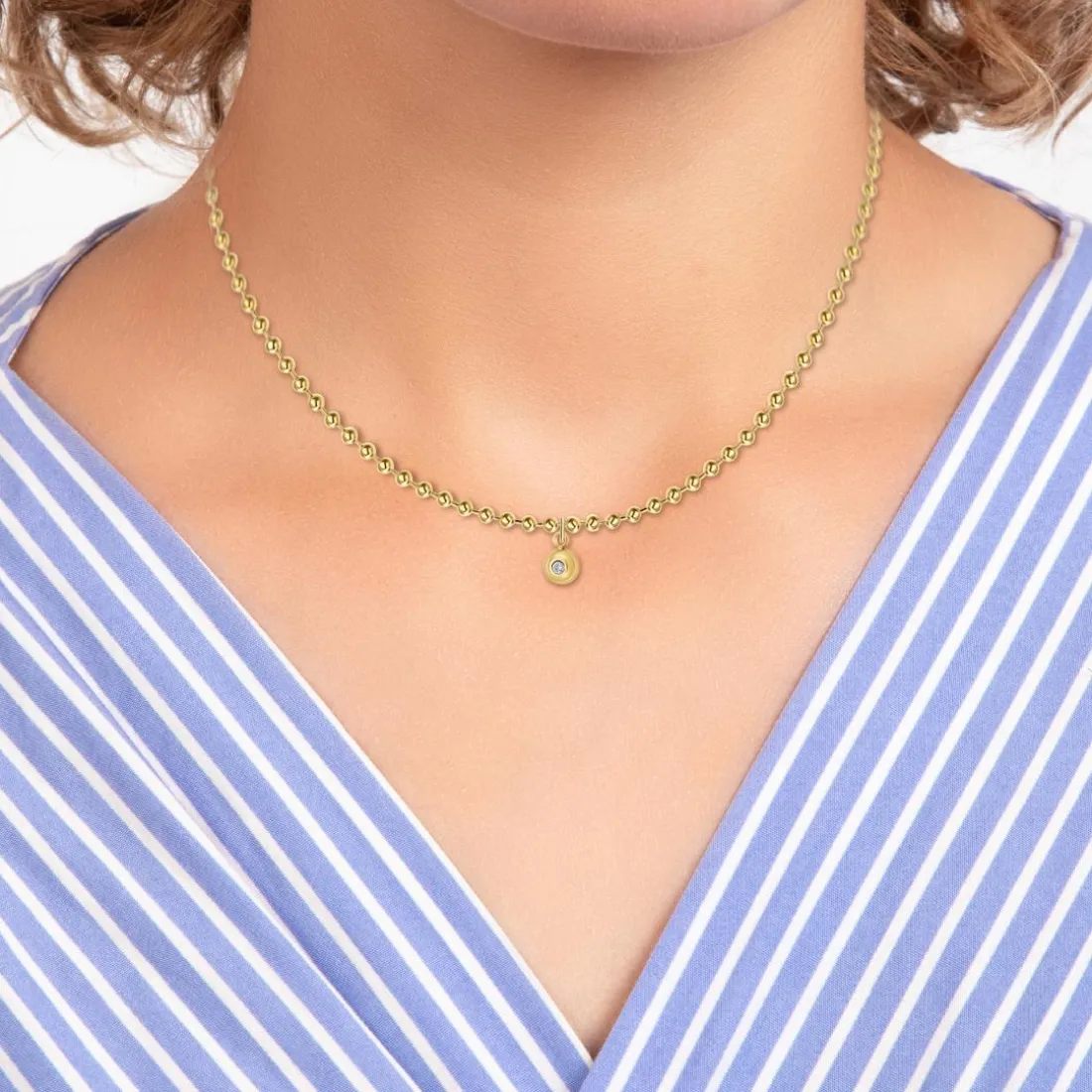 Collier Femme So Charm - BD2385-DORE-DIAMANT - Collier Mode Doré