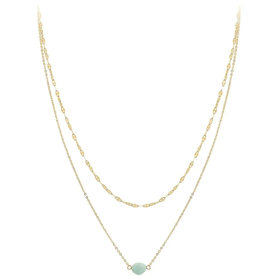 Collier Femme So Charm - B4277-DORE-AMAZONITE - Collier Mode Doré