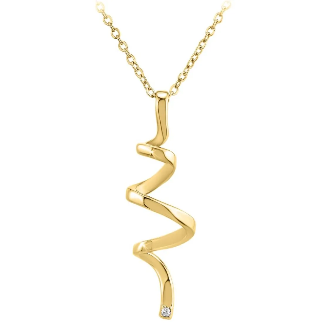 Collier Femme So Charm - BD1549-COLLIER-DORE-DIAMANT-BLANC - Collier Mode Doré