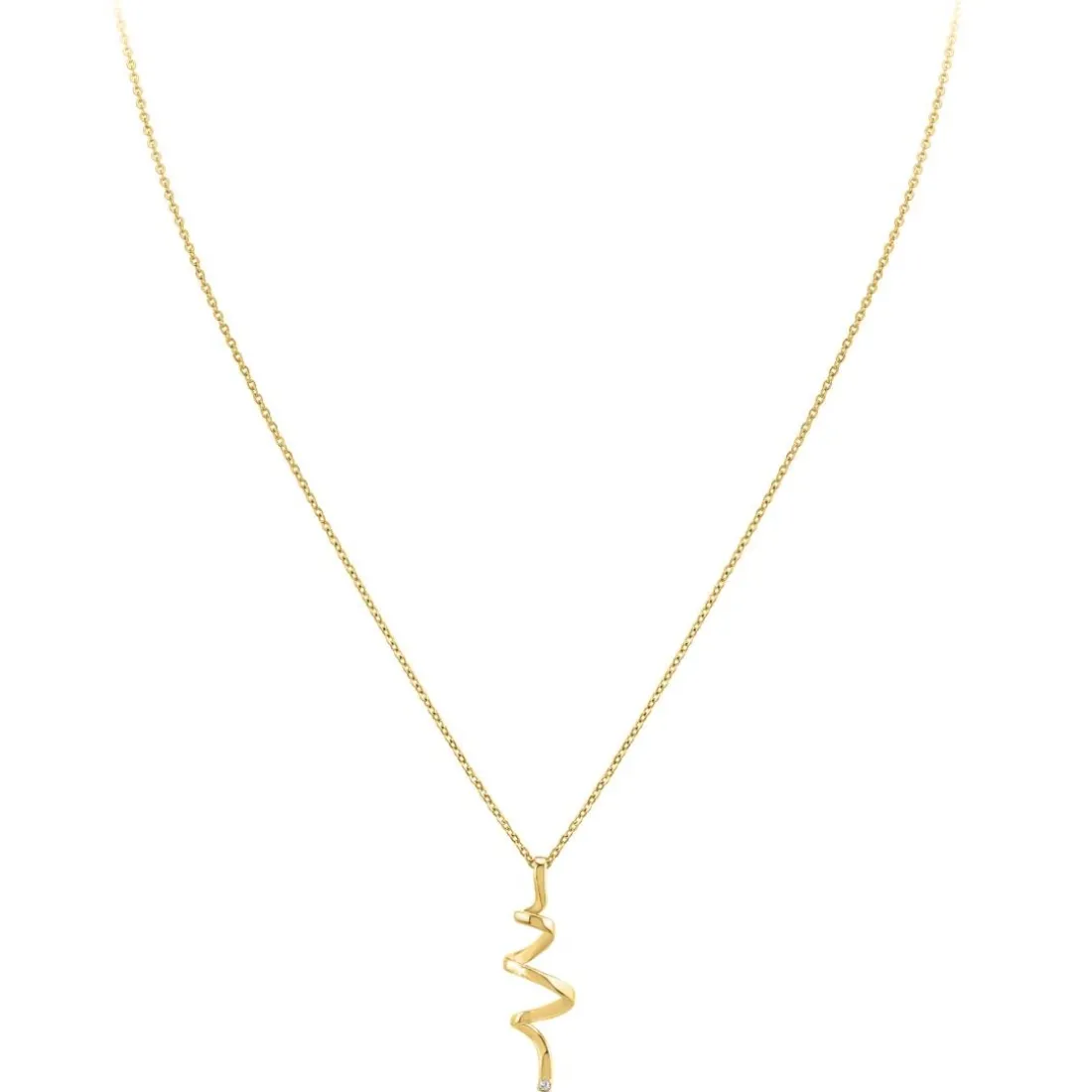 Collier Femme So Charm - BD1549-COLLIER-DORE-DIAMANT-BLANC - Collier Mode Doré
