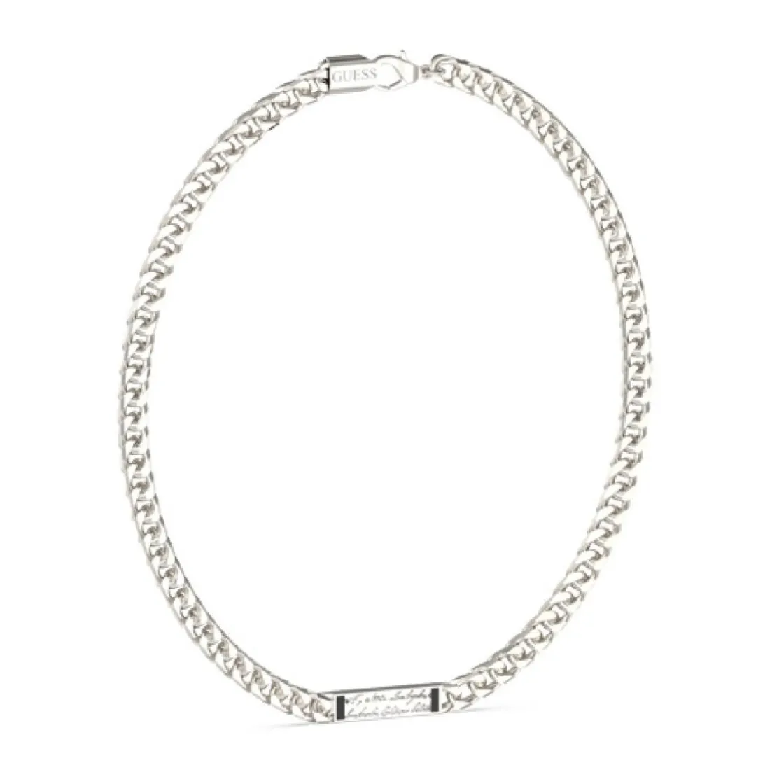 Collier Homme Guess Bijoux Inscription - JUMN04400JWST Acier Argent