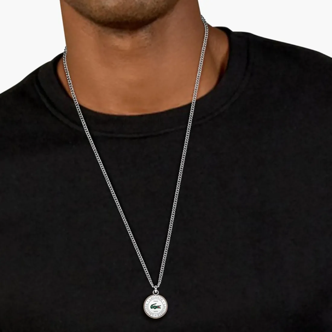 Collier Homme Lacoste Vigor - 2040447 Acier Argent, Marron