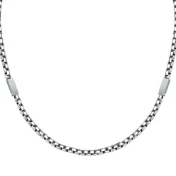 Collier pour homme en acier argenté